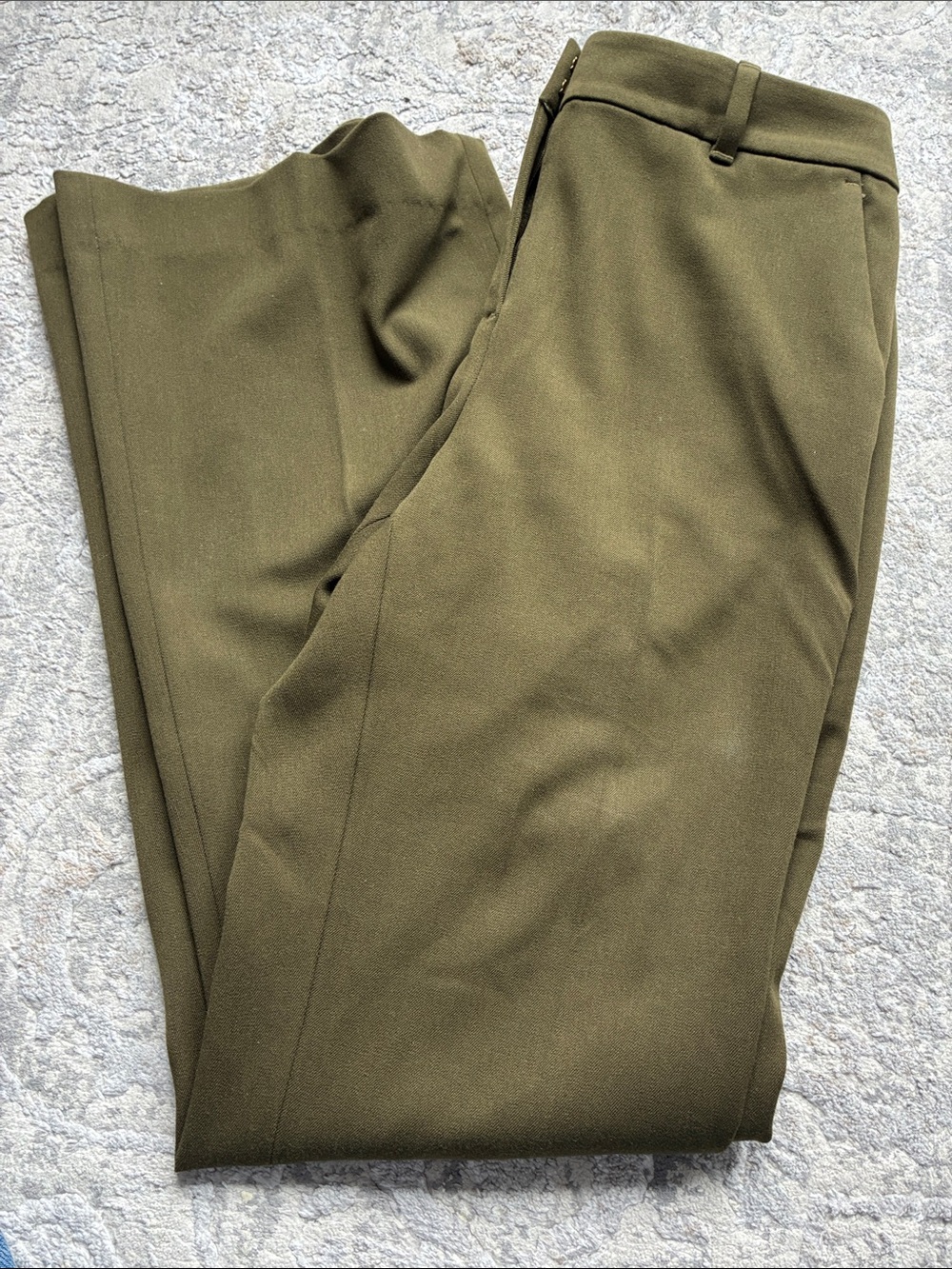 White House Black Market Olive Green Flare Dress Pants
